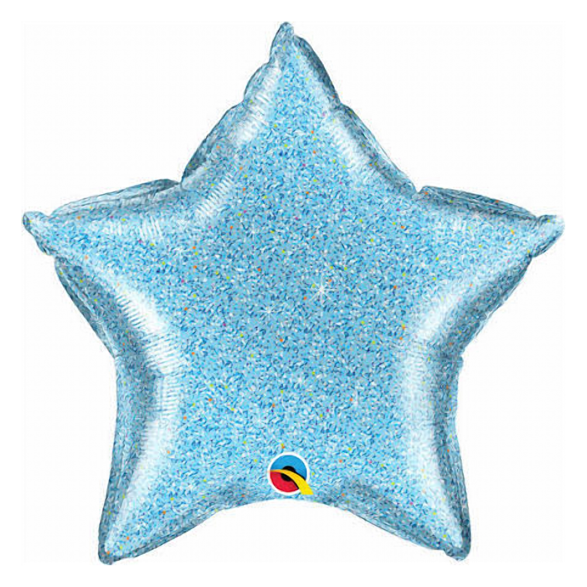 Blue glitter star shaped foil balloon