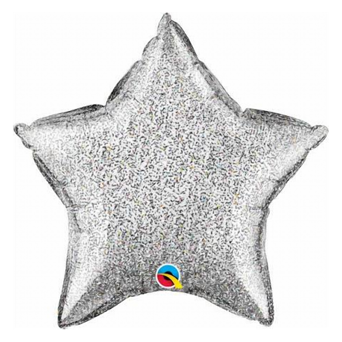 Silver glitter star shaped foil balloon