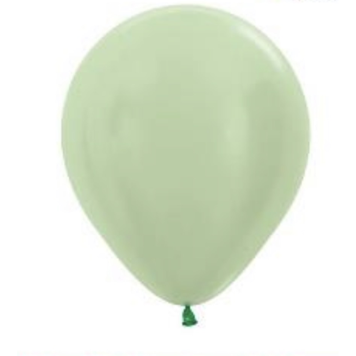 Single satin green latex balloon