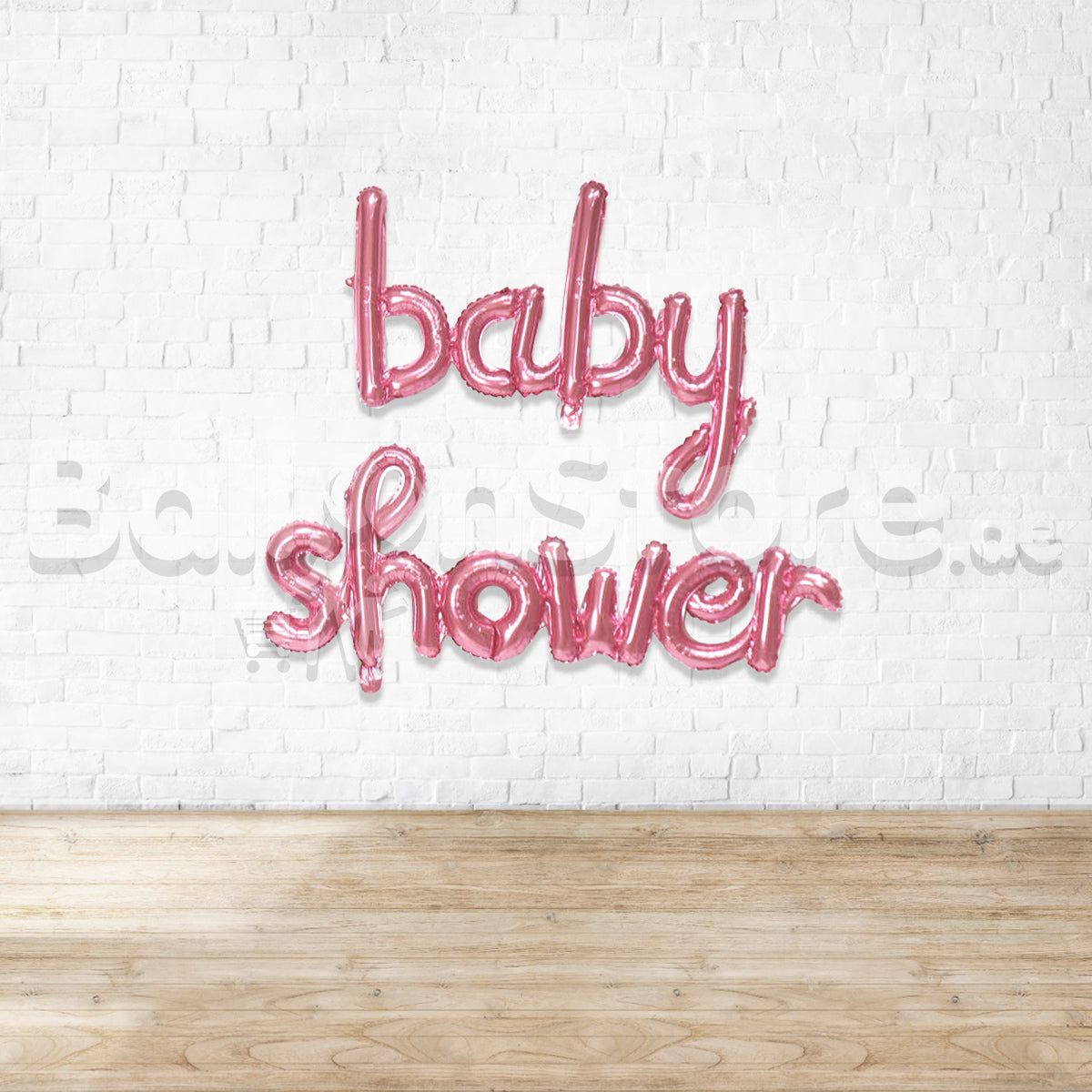Script Baby Shower PINK - Air-Filled - NON FLYING / NO HELIUM