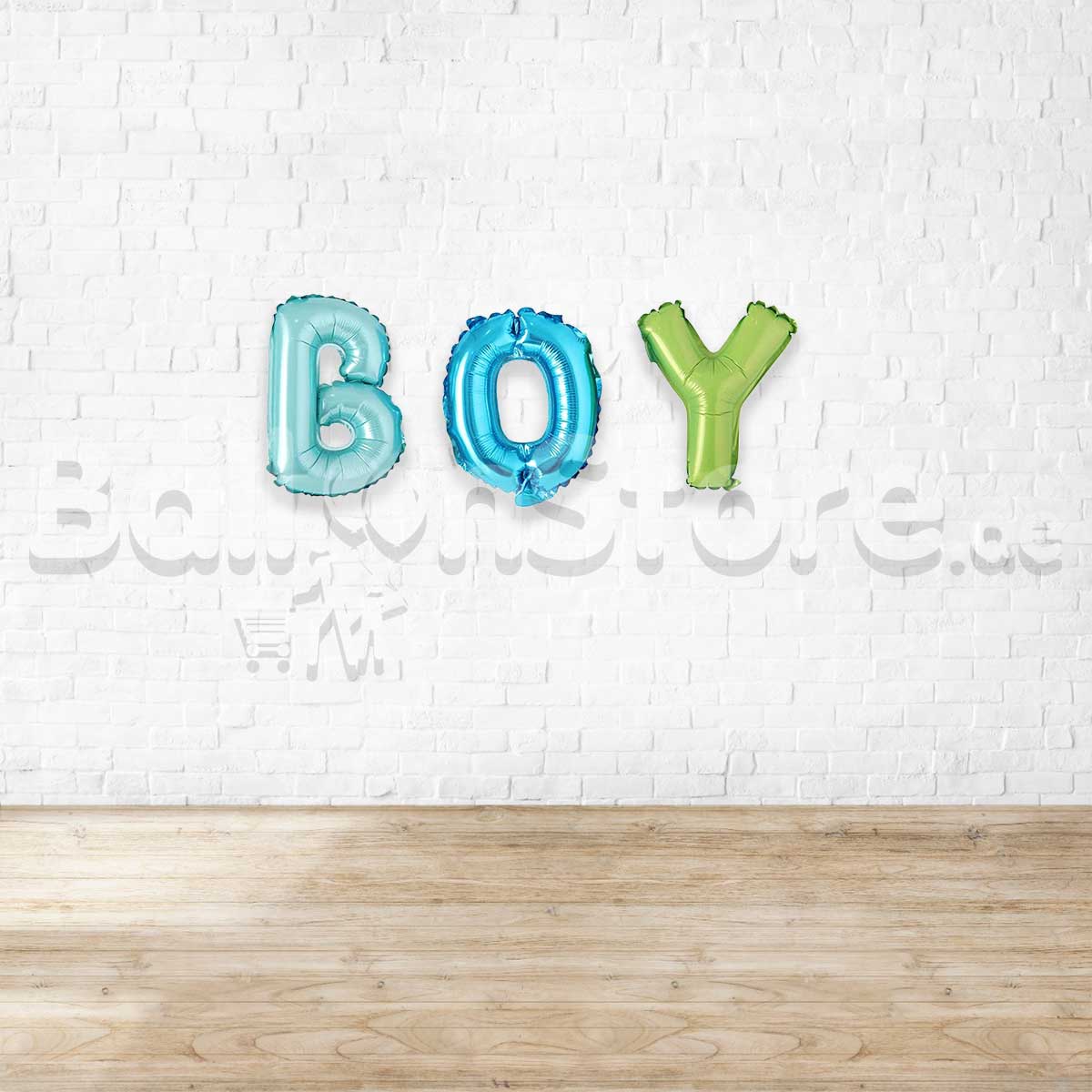 8" B-O-Y  Alphabet Foil Balloons Banner NO HELIUM / NON-FLYING