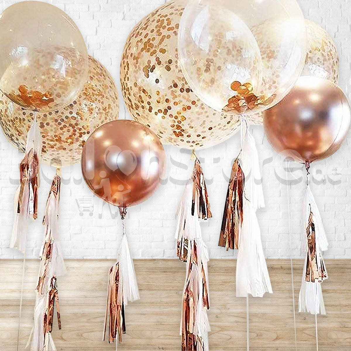 RoseGold Confetti Balloon Set - 7Balloon