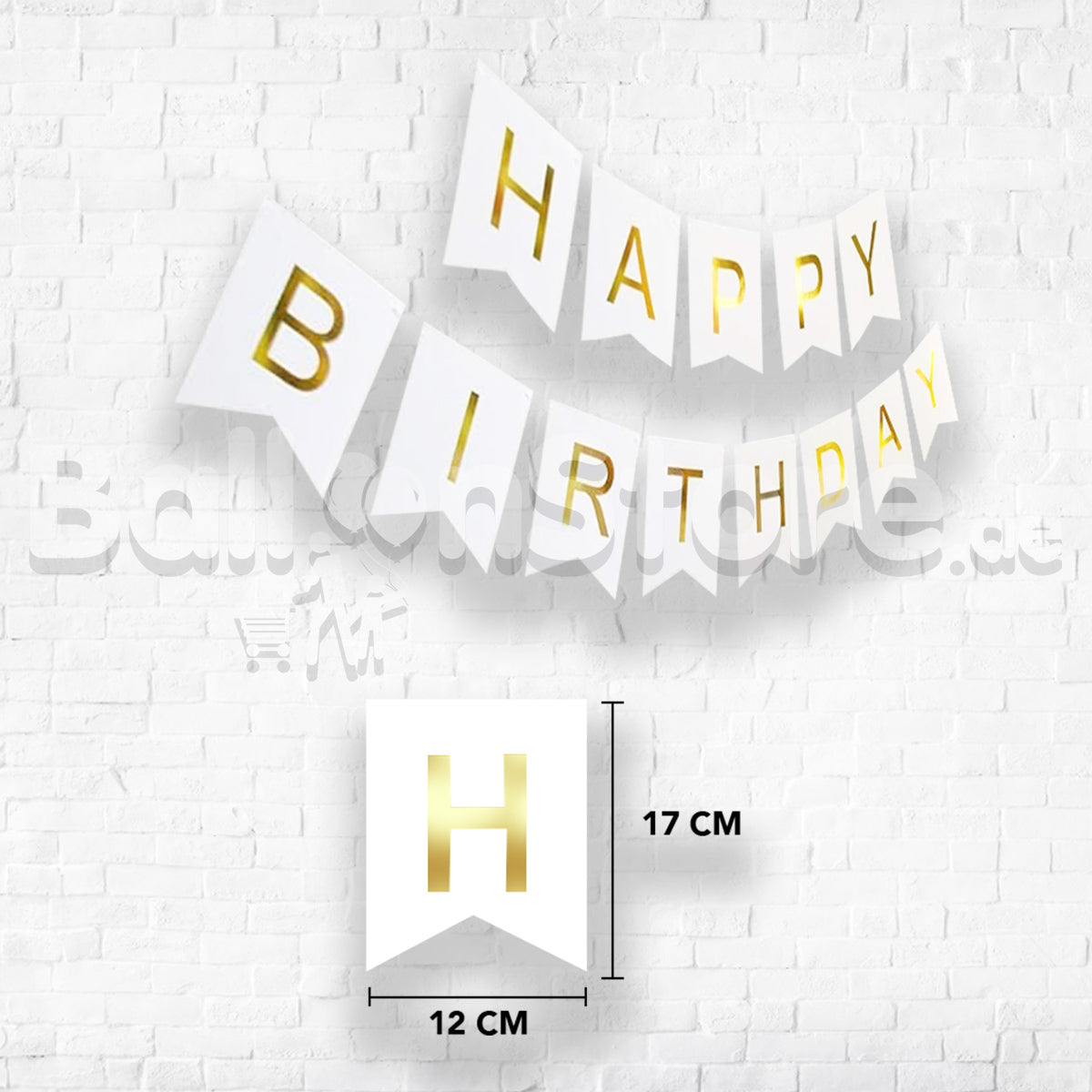 Happy Birthday Banner WHITE – Party Decorations