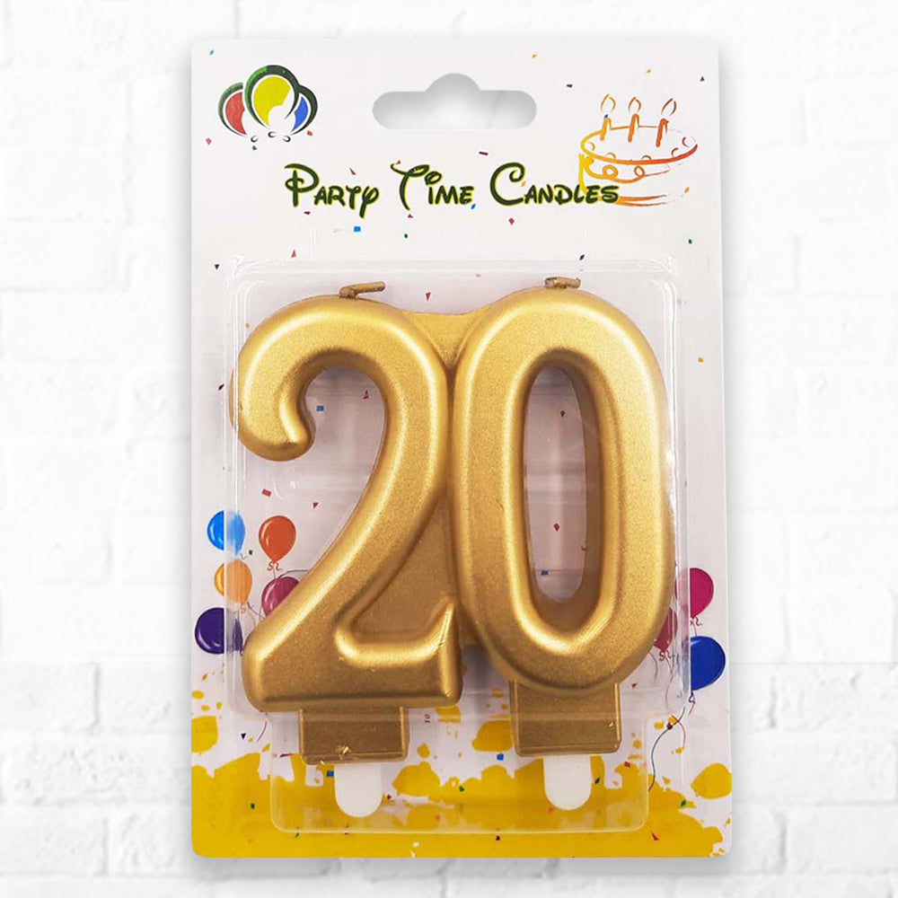 Number 20 Candle GOLD