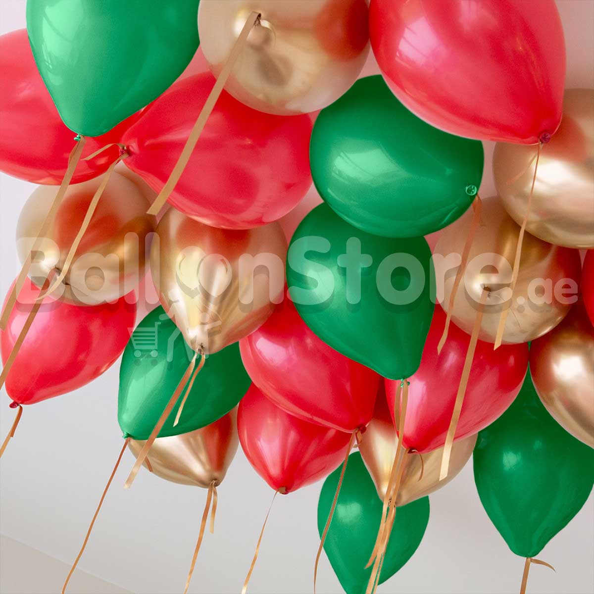Traditional Christmas Colors Helium Balloons -  25count