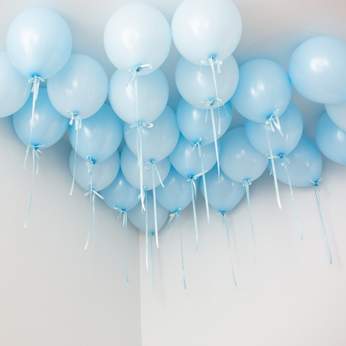 Baby Blue Helium Balloons Aesthetic - 25count Additional Cost for Satin Ribbon