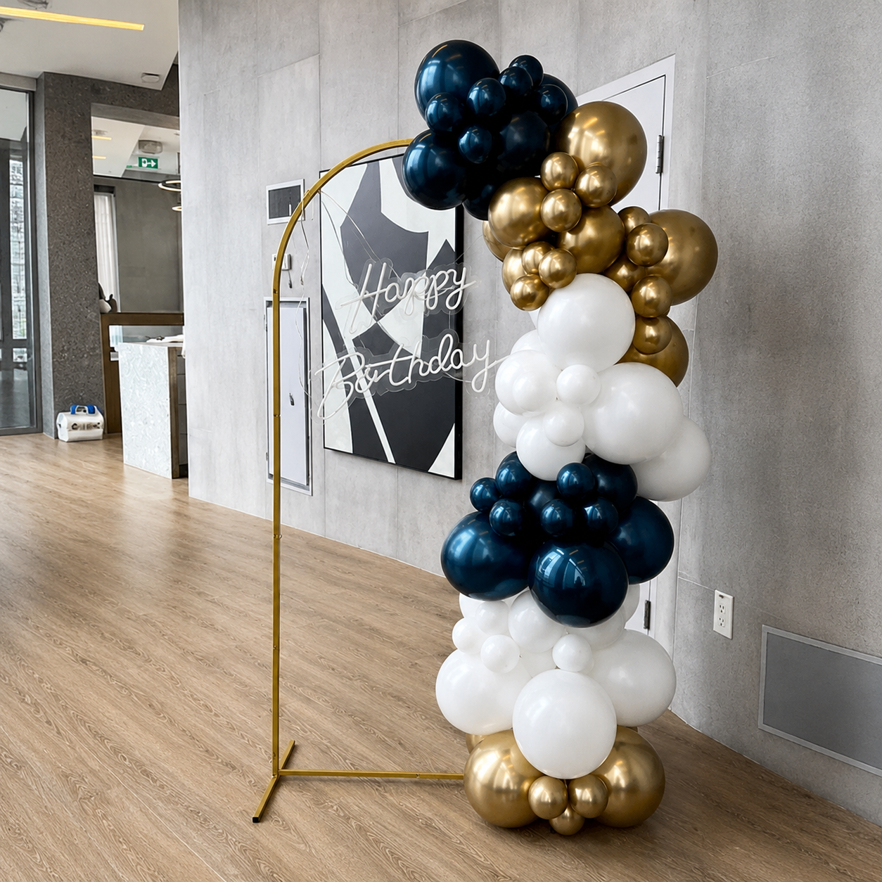 Classy Birthday Party Decorations with Neon Light