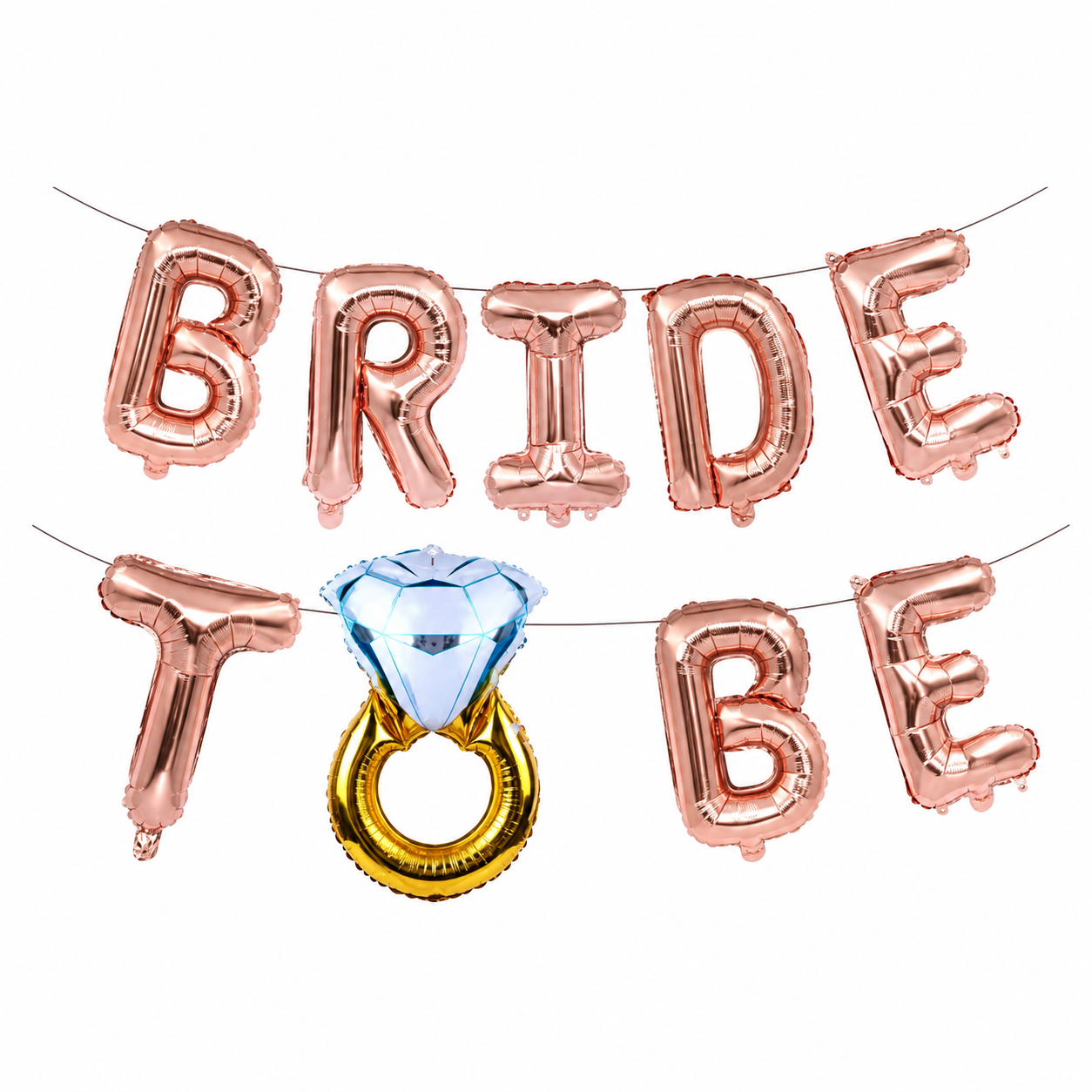 16" Bride To Be Alphabet Foil Balloons Banner- Air-Filled - NON FLYING / NO HELIUM
