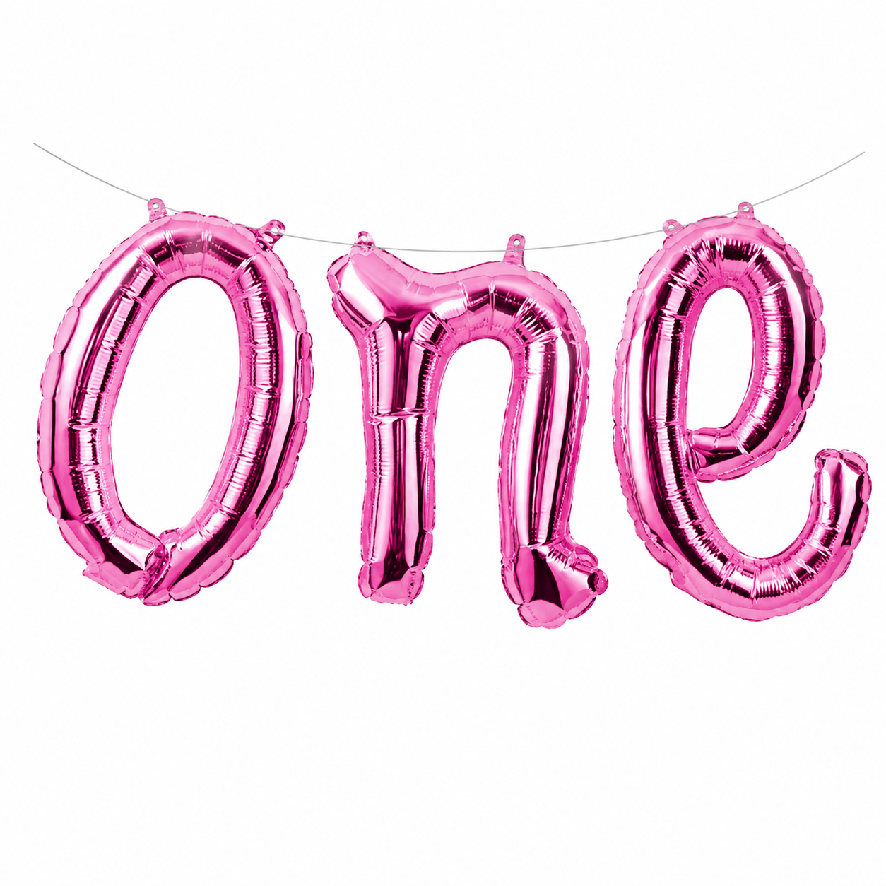 Script ONE PINK Air-Filled Foil Balloon Air-Filled NO HELIUM / NON-FLYING