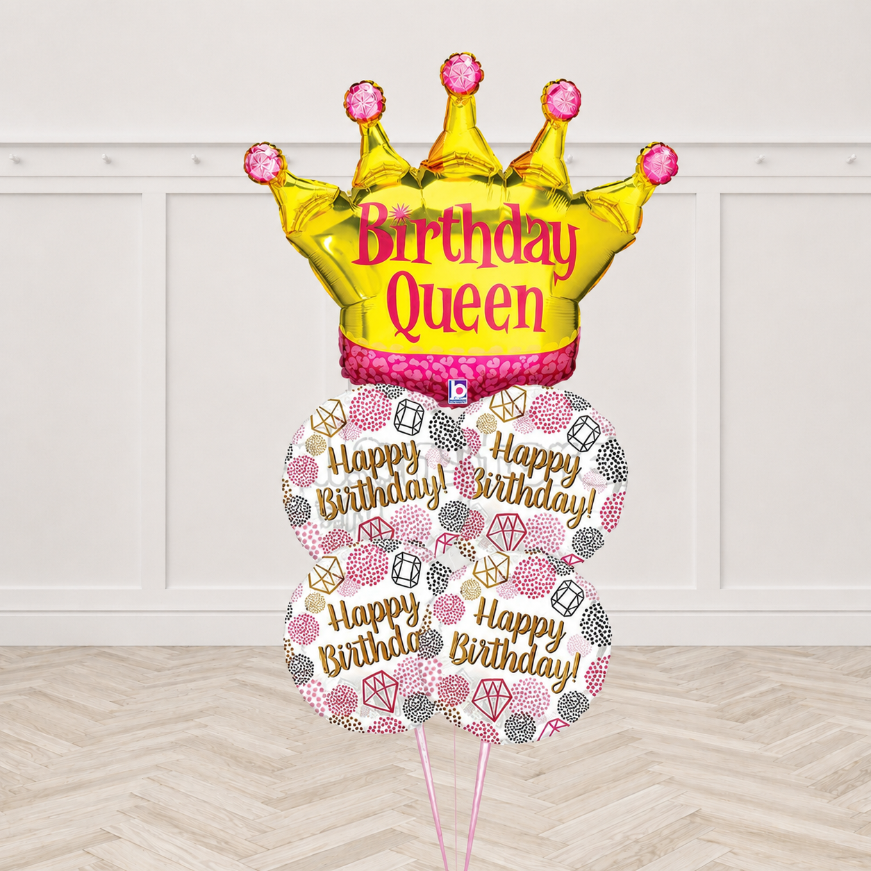 Birthday Queen all Foil Balloon Bouquet With weight