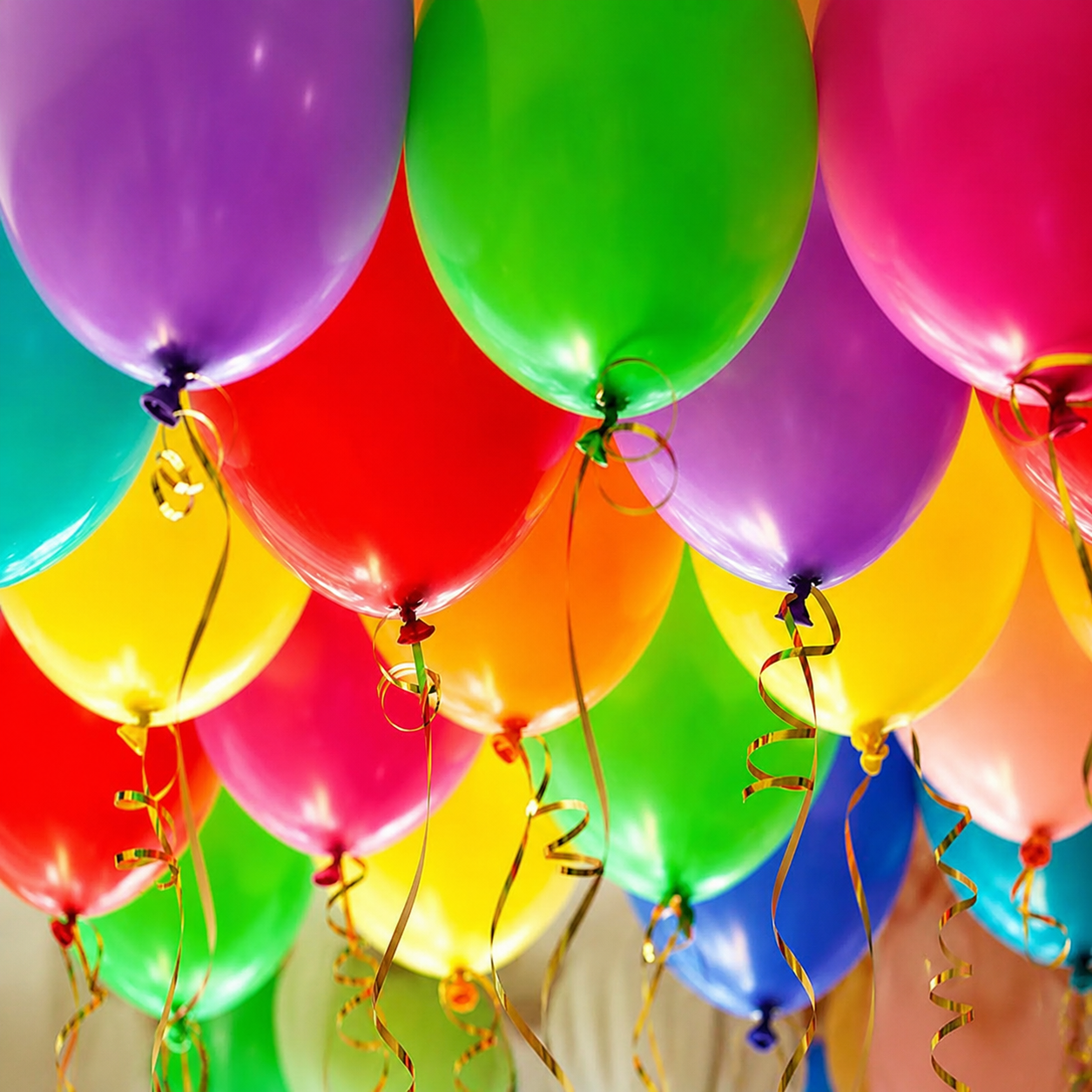25 Assorted Qualatex Loose Balloons Helium Filled FOR CEILING
