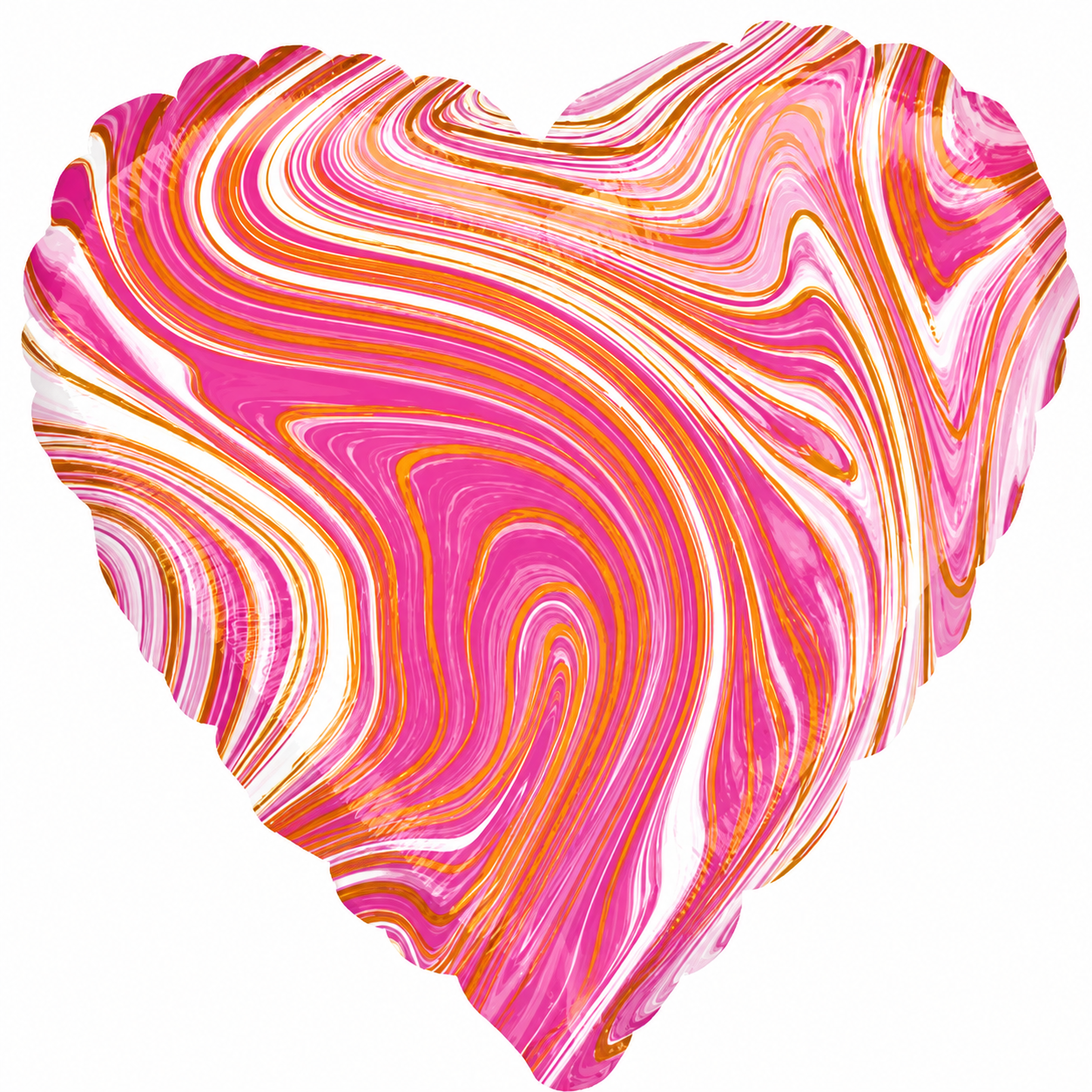 Pink Marblez Heart Foil Balloons