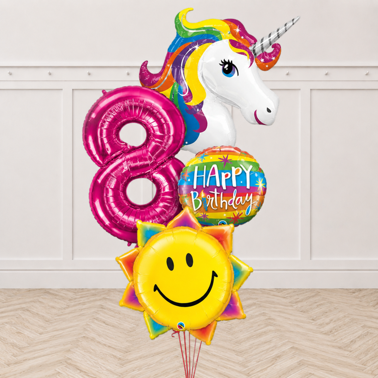 Jumbo Number Unicorn Smiley Birthday.
