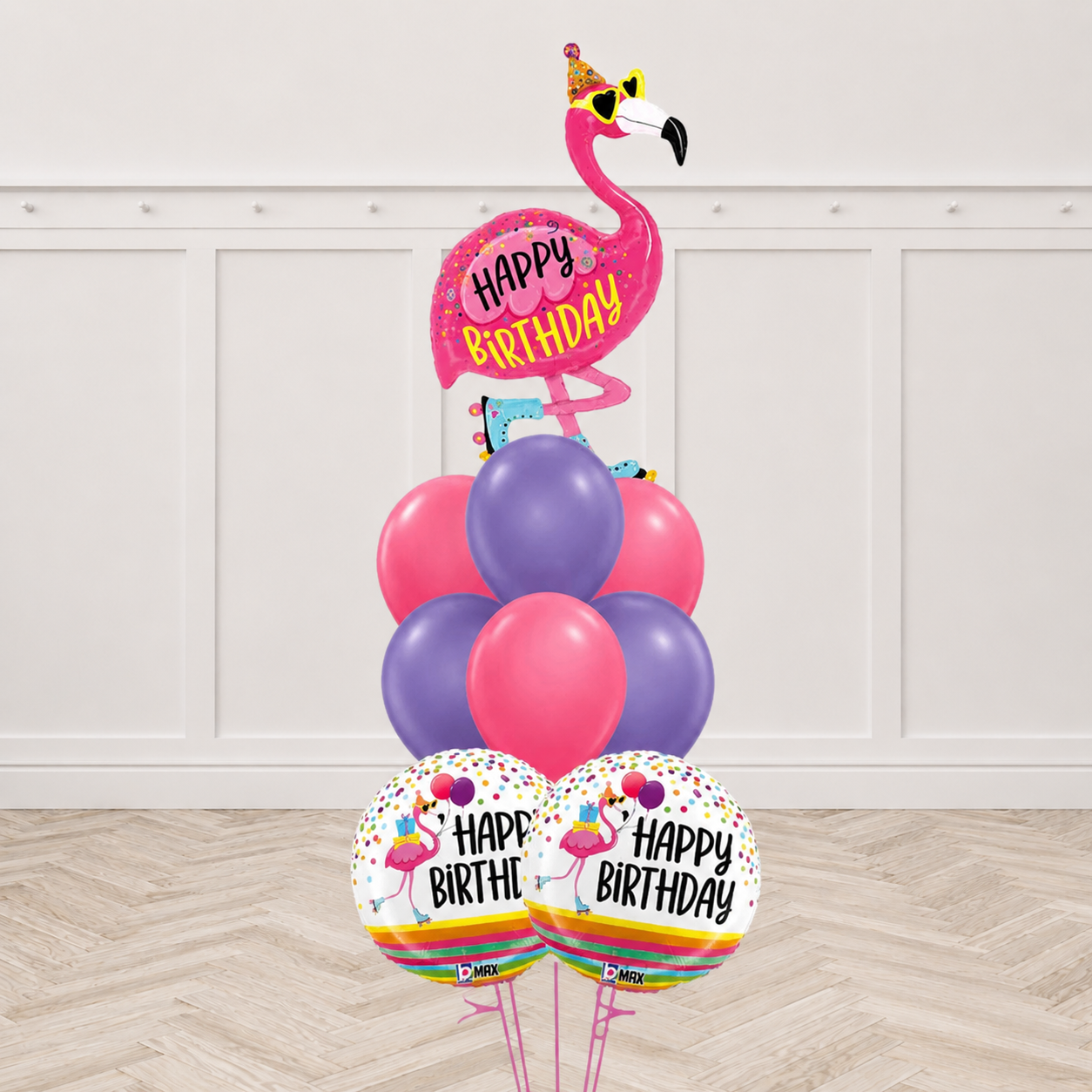 Flamingo Birthday Party Summer Foil & Latex  Balloon  Bouquet