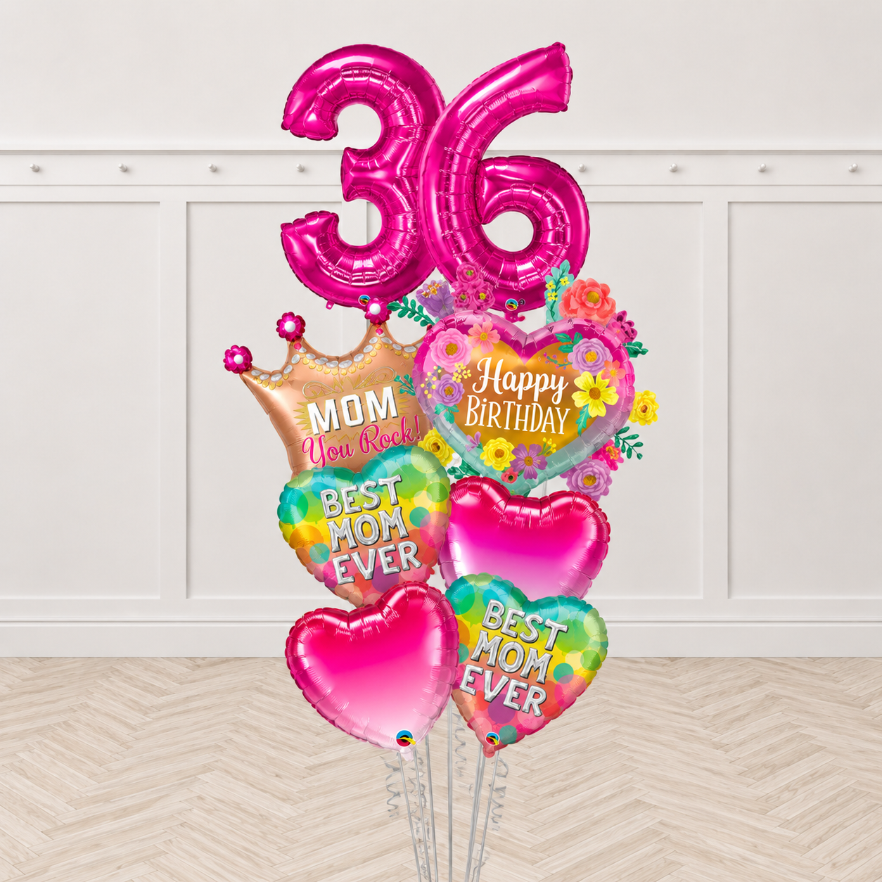 Any Two Number Best Mom Ever Birthday Big Balloon Bouquet With Weight