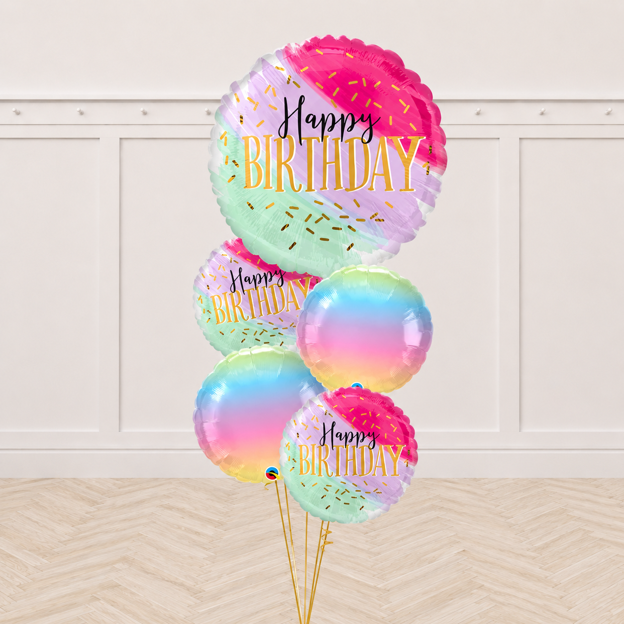 Jumbo WaterColor Bday Pastel Ombre Balloon Bouquet