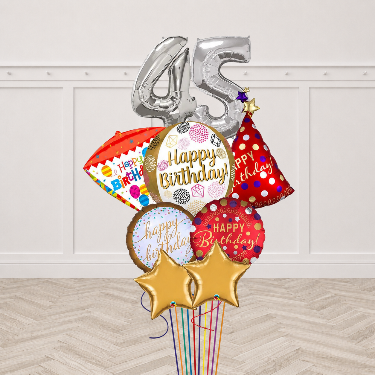 Any Two Number Birthday Gemz Satin Orbz Big Classic Bouquet
