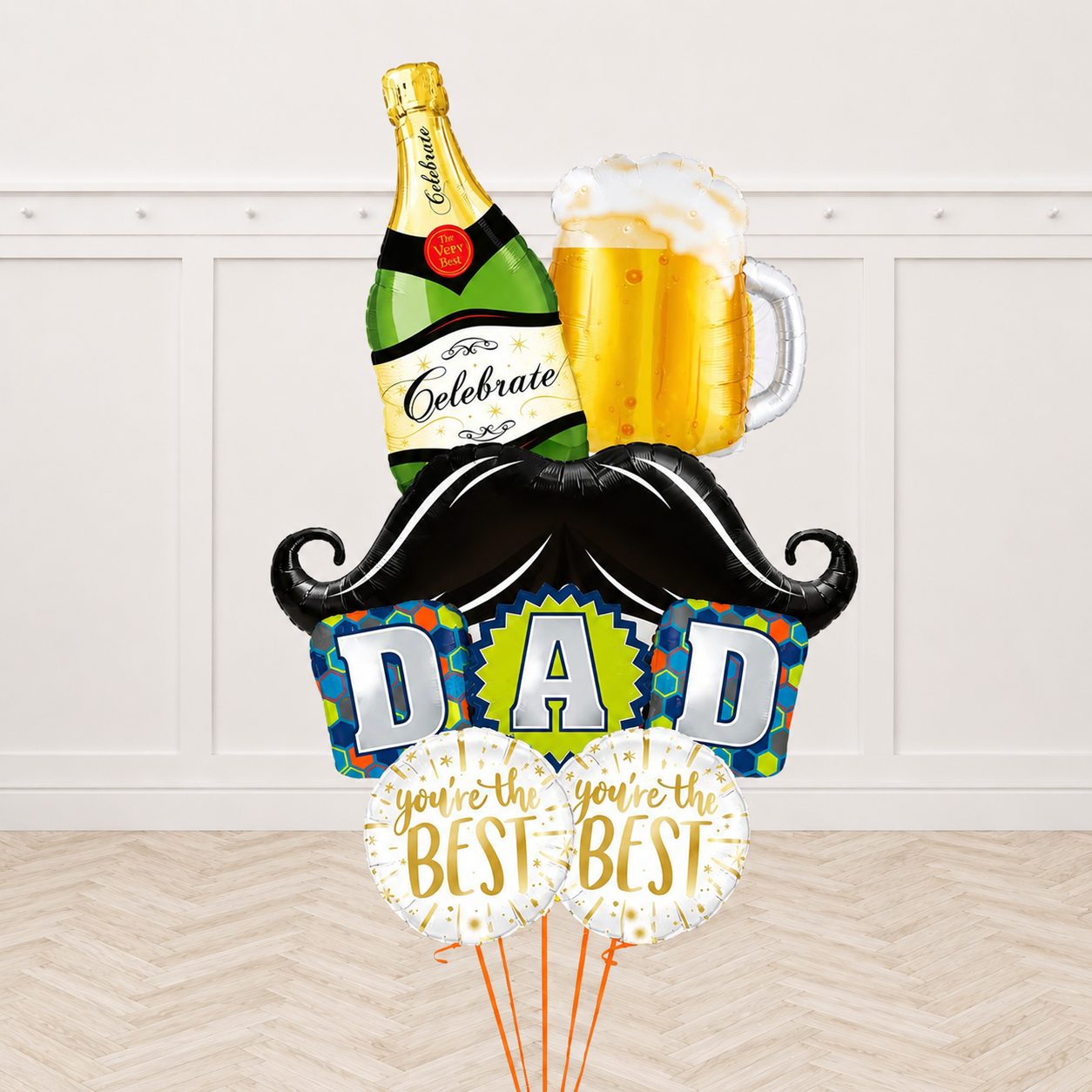 D-A-D Cheer's Mustache You're the Best  Balloon Bouquet