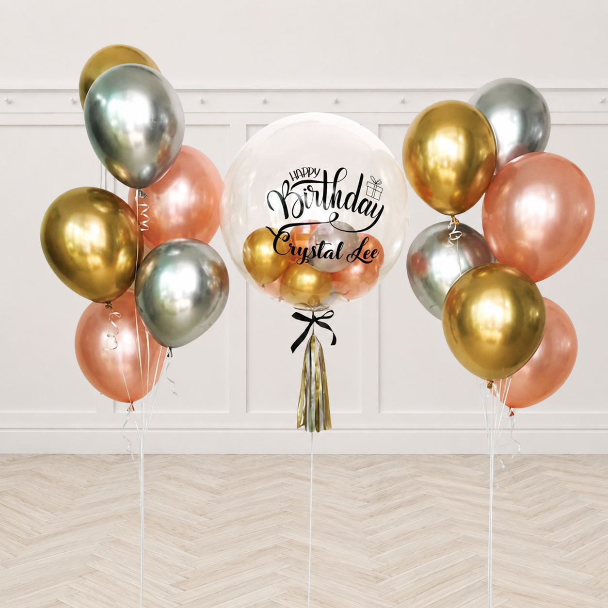 Customized Bubble and Chrome Balloon Set PRE-ORDER 1DAY In Advance