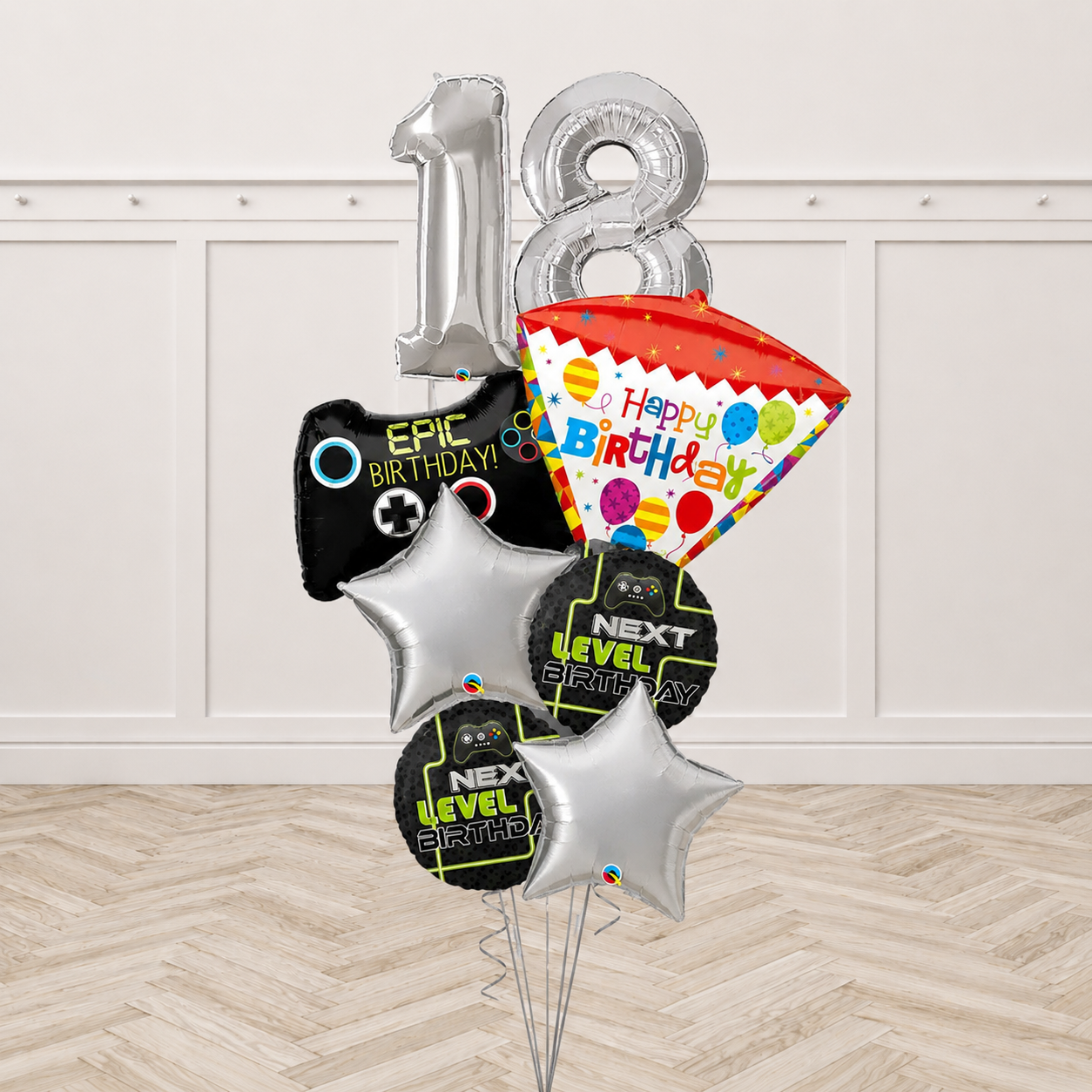 Any Two Number Epic Birthday Gamers Next Level Big Balloon Bouquet
