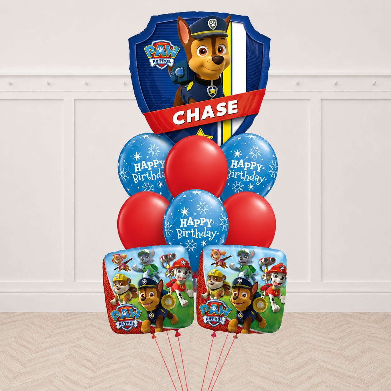 Paw Patrol Chase & Marshal Sparkle Birthday Balloon Bouquet
