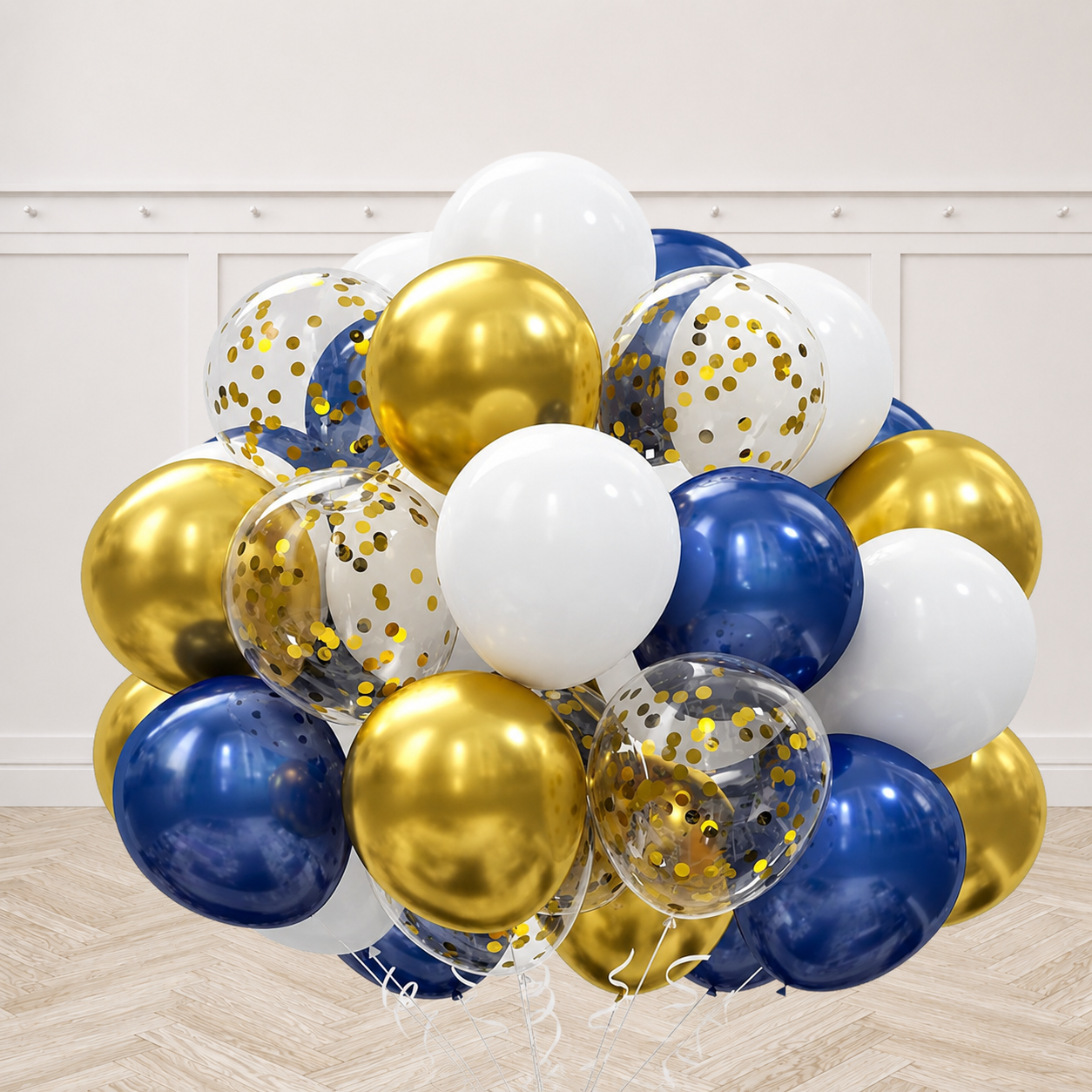 Royal Prince  With Confetti color Helium Balloon-30 count FOR CEILING