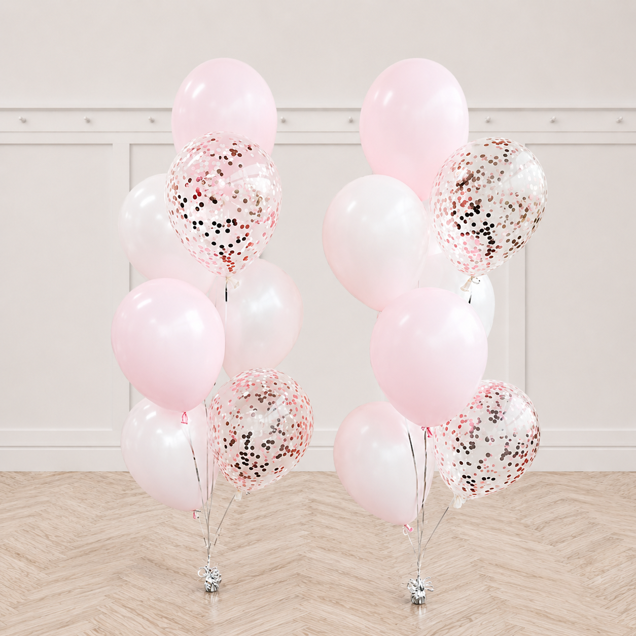 Pink Party Confetti Balloon Bouquet set of 2