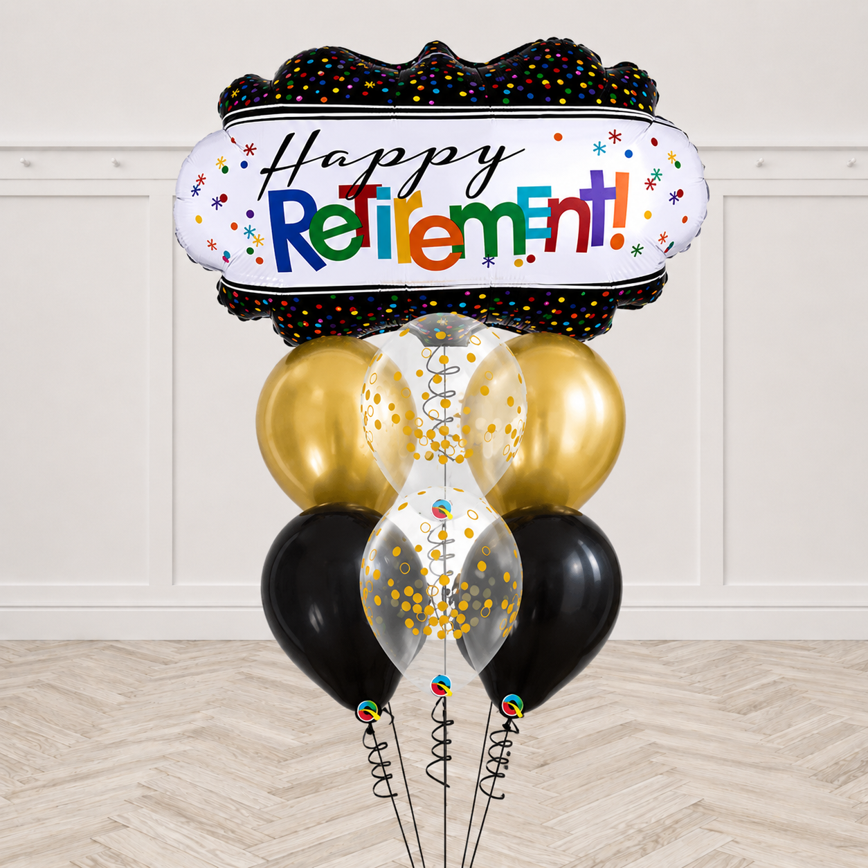 Officially Retired Balloon Chrome Confetti Dots Bouquet