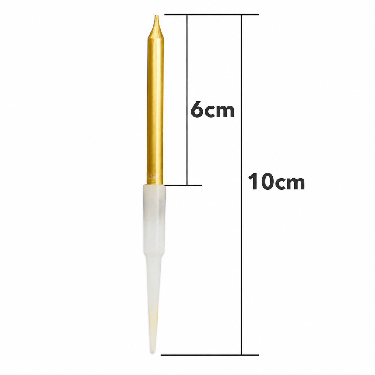Small Metallic Birthday Candle Gold - 8pcs