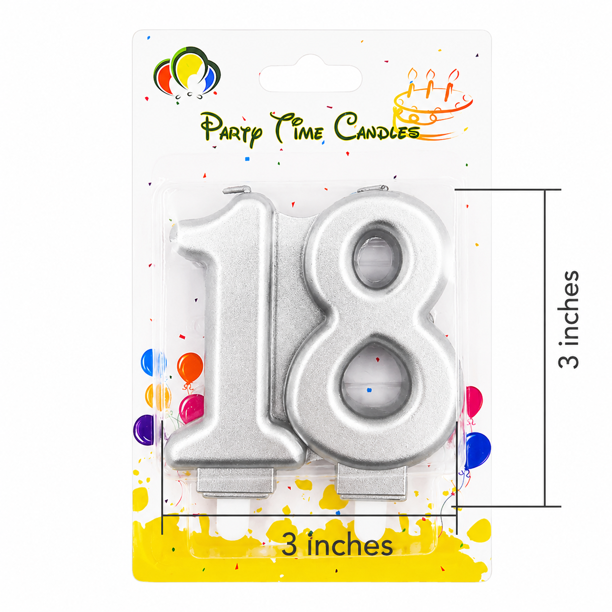 Number 18 Candle SILVER