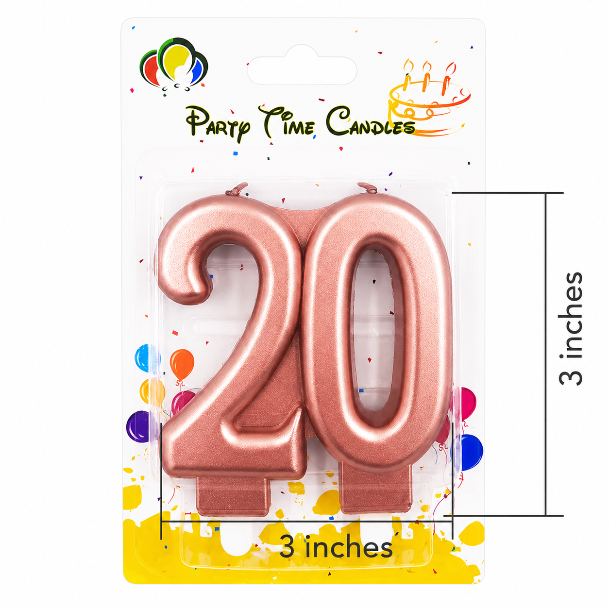 Number 20 Candle ROSEGOLD