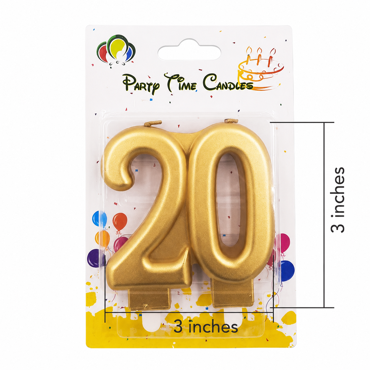 Number 20 Candle GOLD