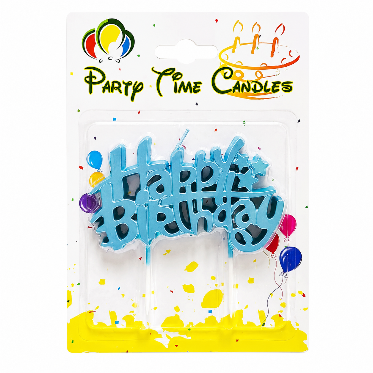 Blue Happy Birthday Icon Party Candles - Singles