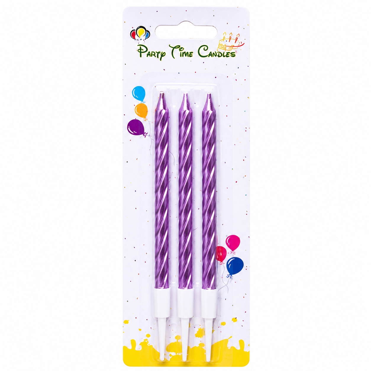 Pink  Single  Party Candles - 3pc