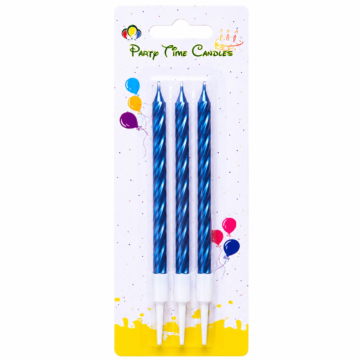 Blue Single  Party Candles - 3pcs