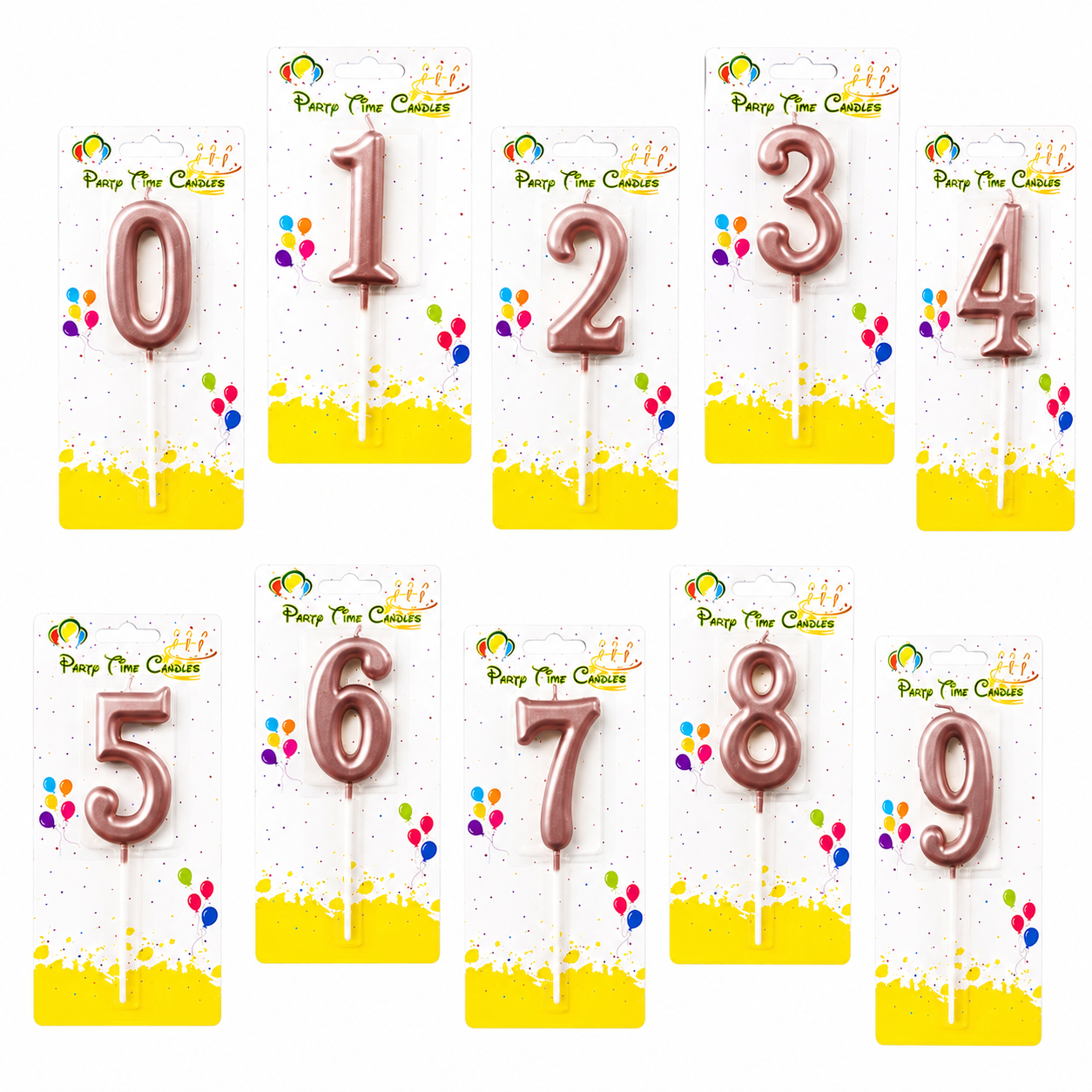 RoseGold Number Party Candles - PLEASE SELECT NUMBER