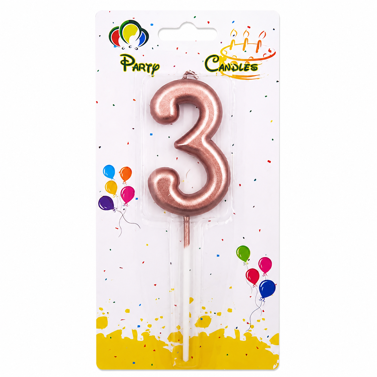 RoseGold Number Party Candles - PLEASE SELECT NUMBER