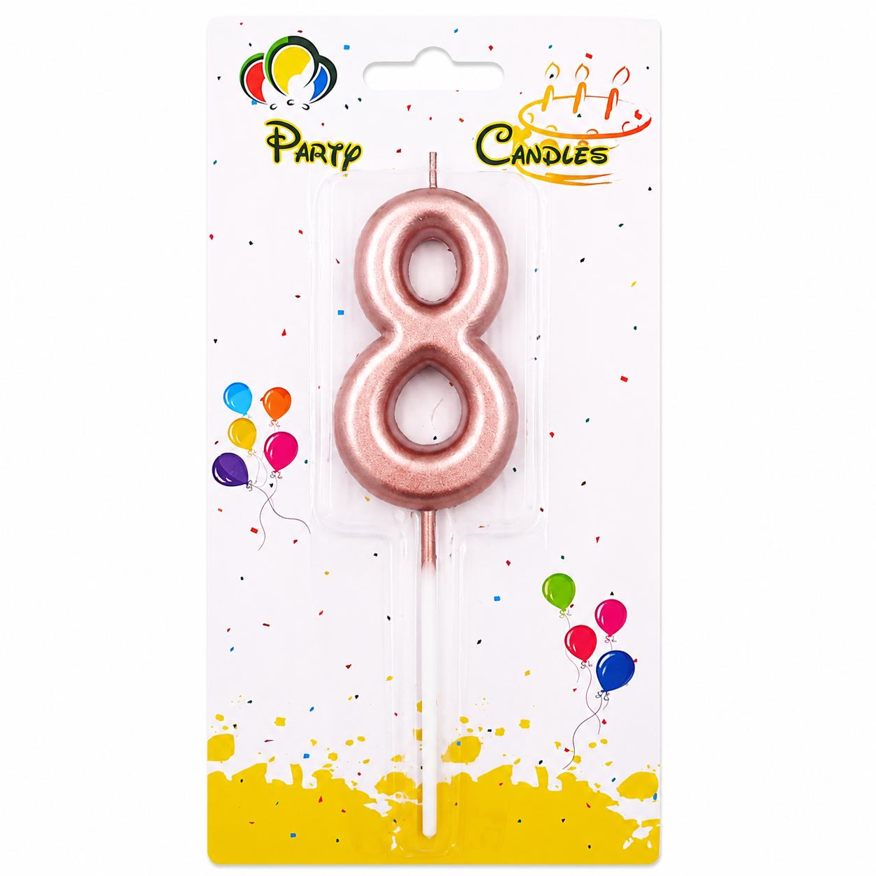 RoseGold Number Party Candles - PLEASE SELECT NUMBER