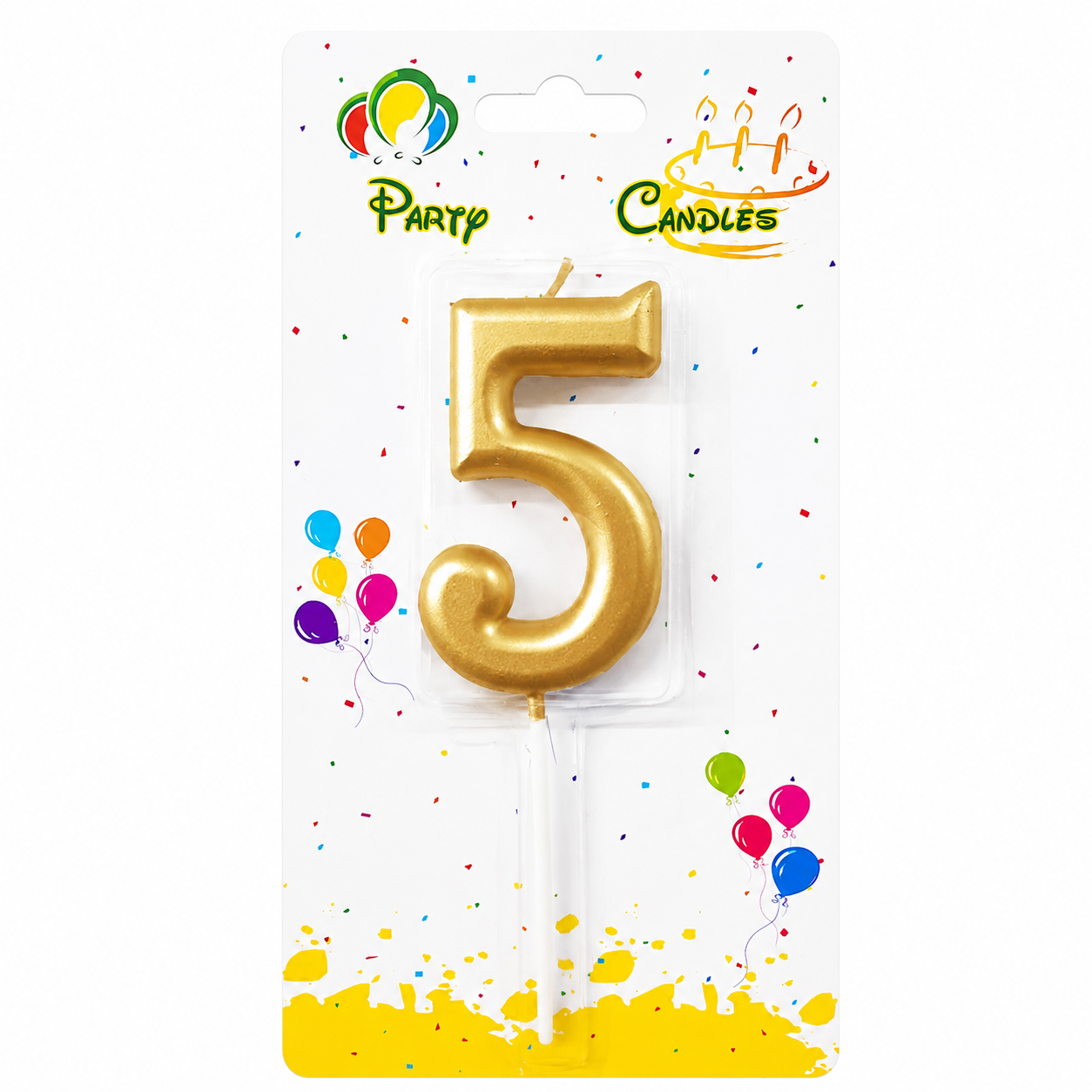 Golden Number Party Candles - PLEASE SELECT NUMBER