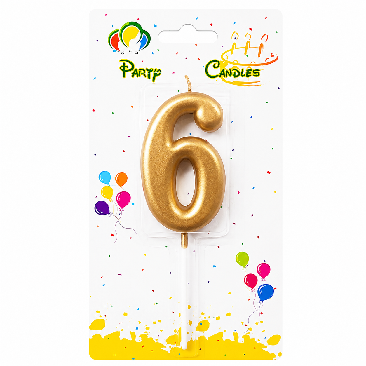 Golden Number Party Candles - PLEASE SELECT NUMBER