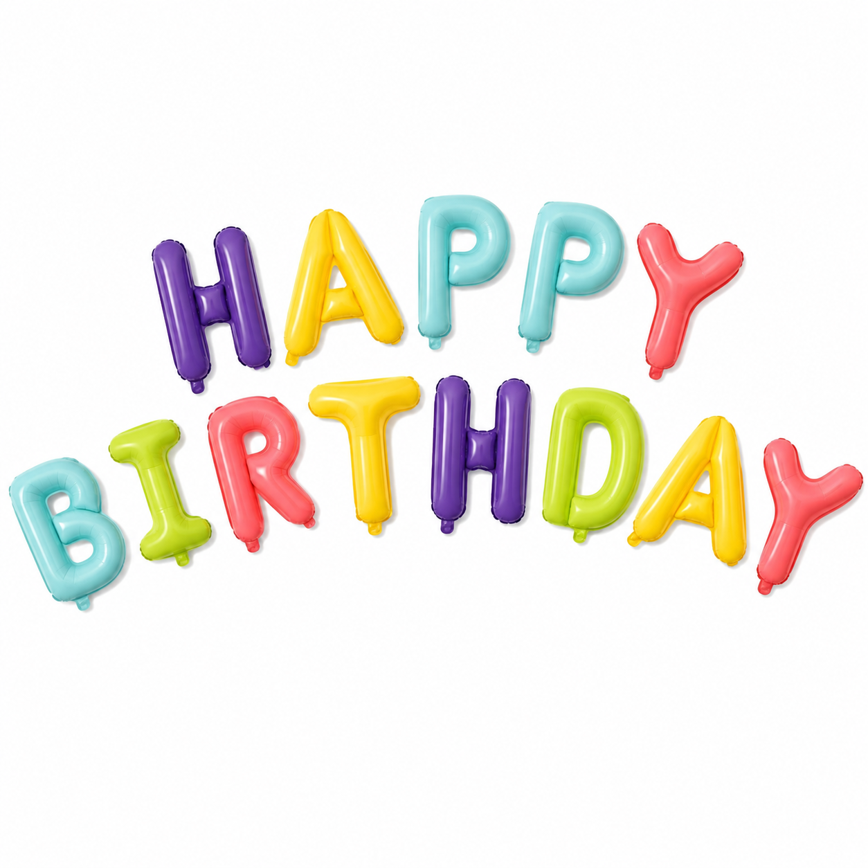 Unicorn Color Happy Birthday Foil Balloons Banner Air-Filled NO HELIUM / NON-FLYING