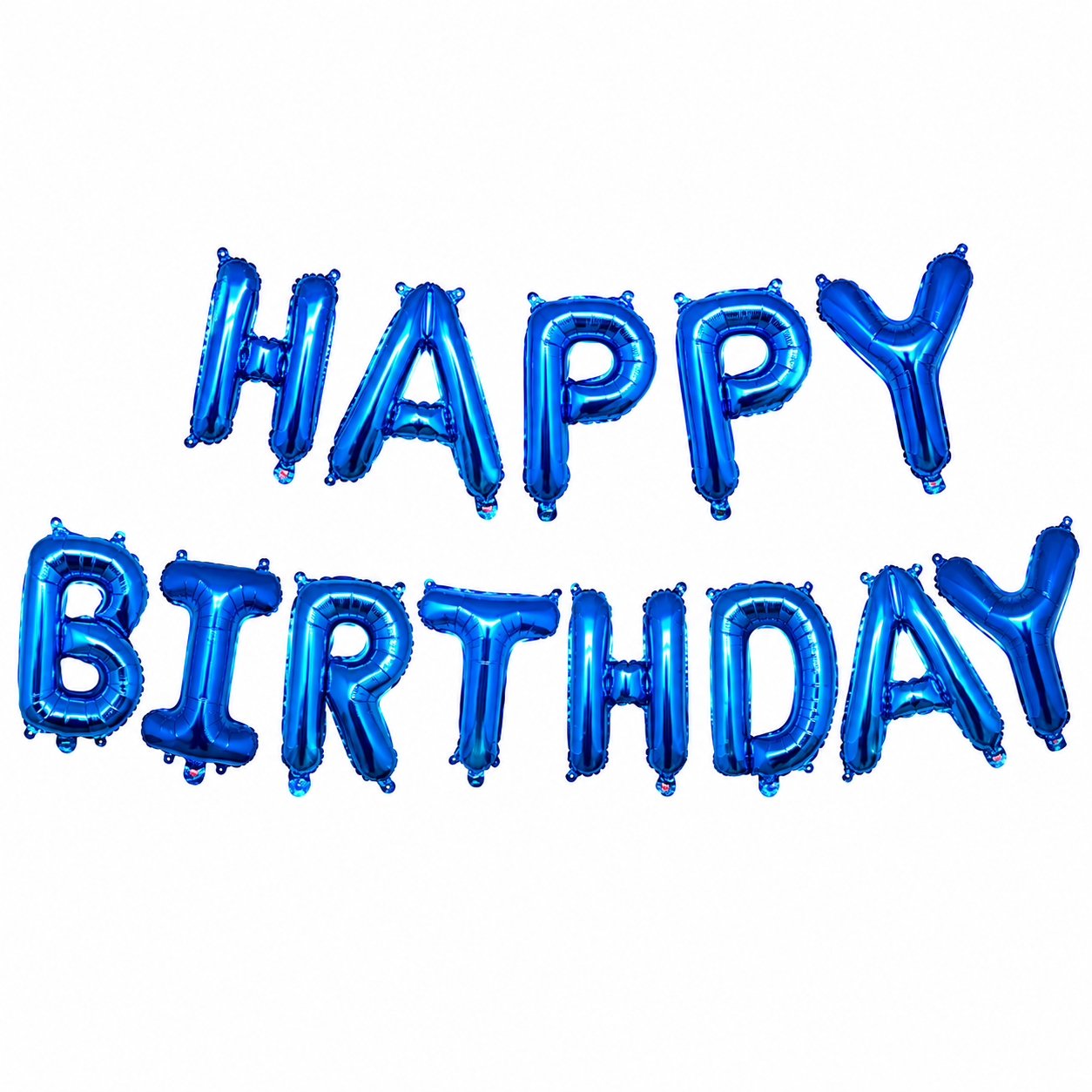 Blue Color Happy Birthday Foil Balloons Banner Air-Filled NO HELIUM / NON-FLYING