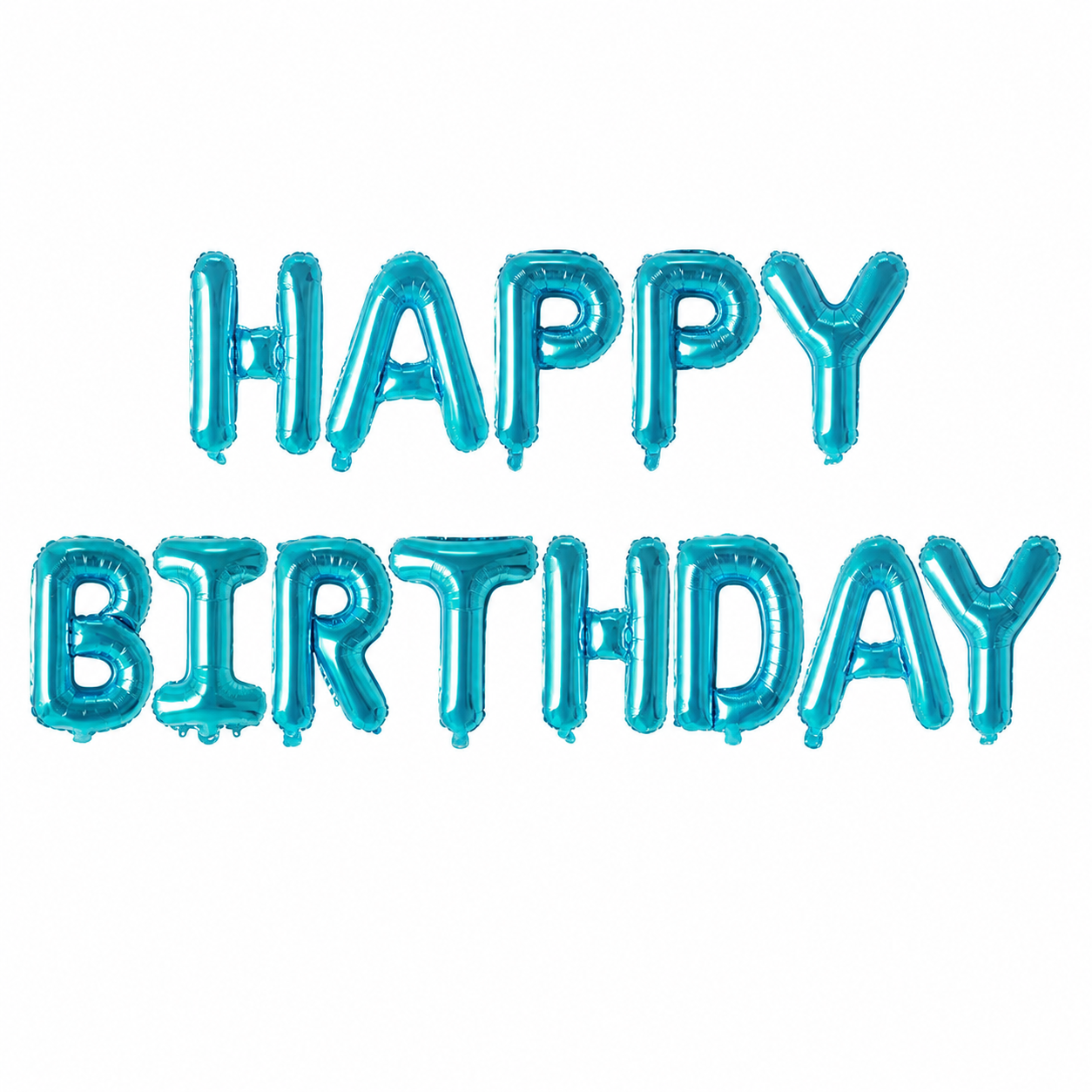 16" Happy Birthday Alphabet Foil Balloons Banner - Turquiose / Tiffany
