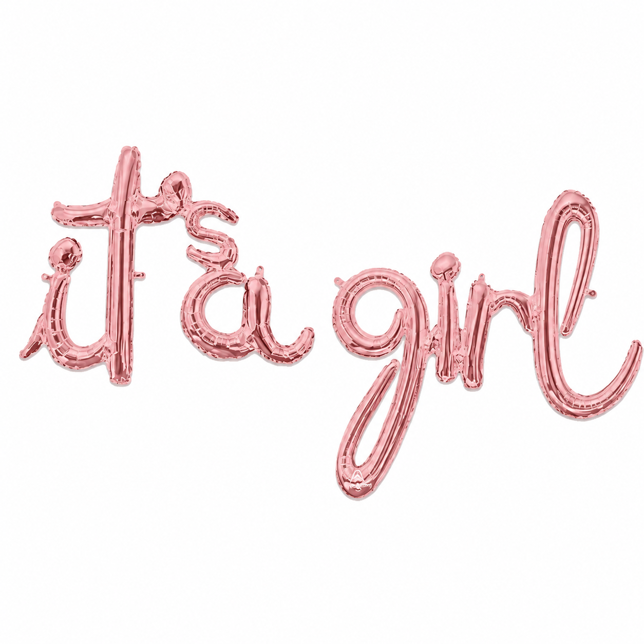 Script It's a Girl Pink Air-Filled Foil Balloon Banner Air-Filled - NON FLYING