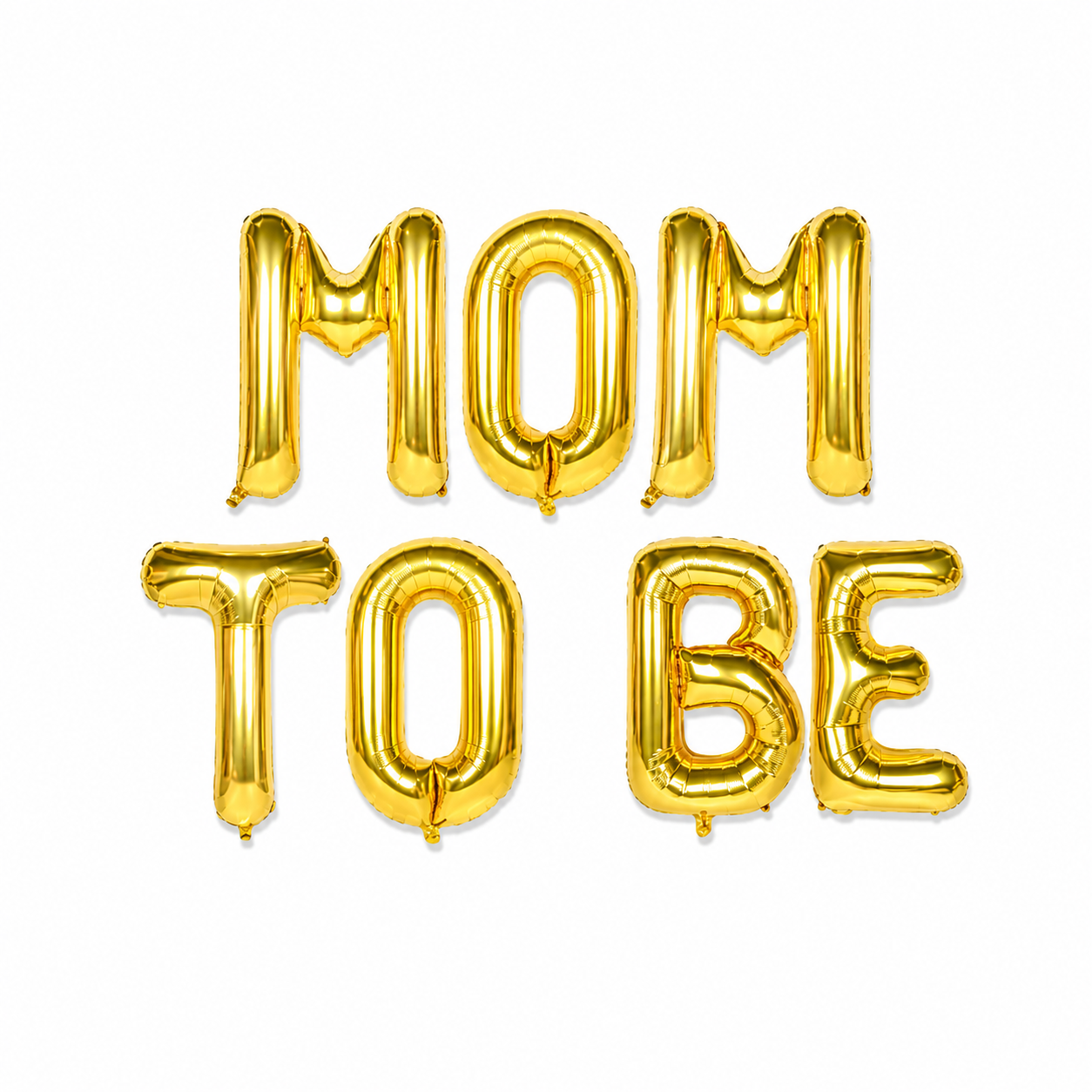 16" MOM TO BE Alphabet Foil Balloons Banner - GOLD - Air-Filled - NON FLYING / NO HELIUM