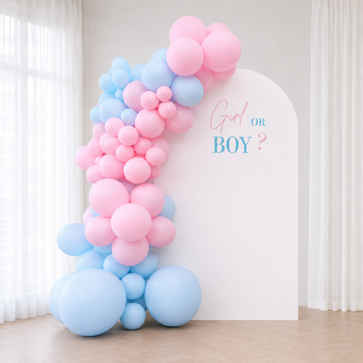 Oh, Baby Balloon Garland With Backdrop With Custom Text