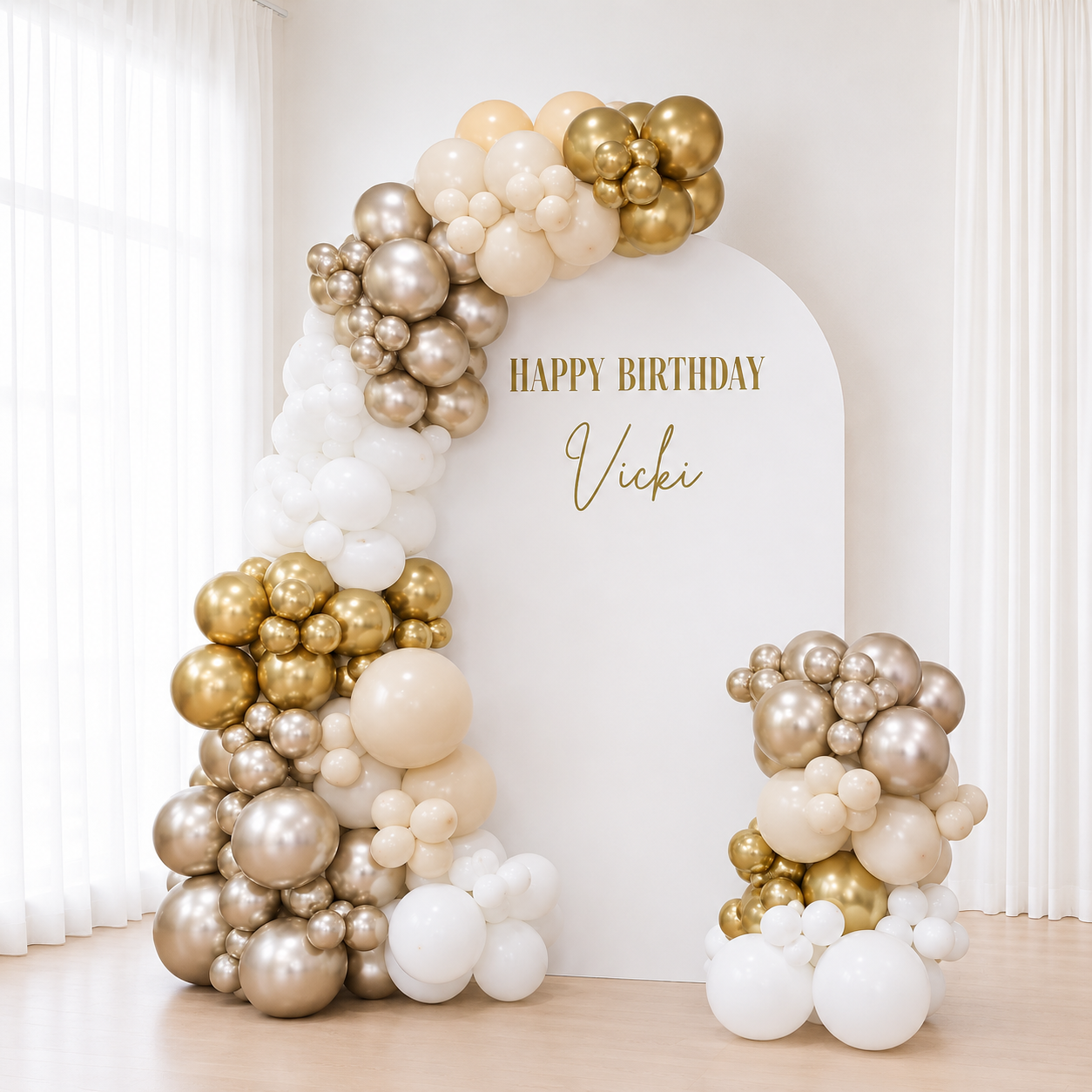Stylish Chrome Balloon Garland with Backdrop