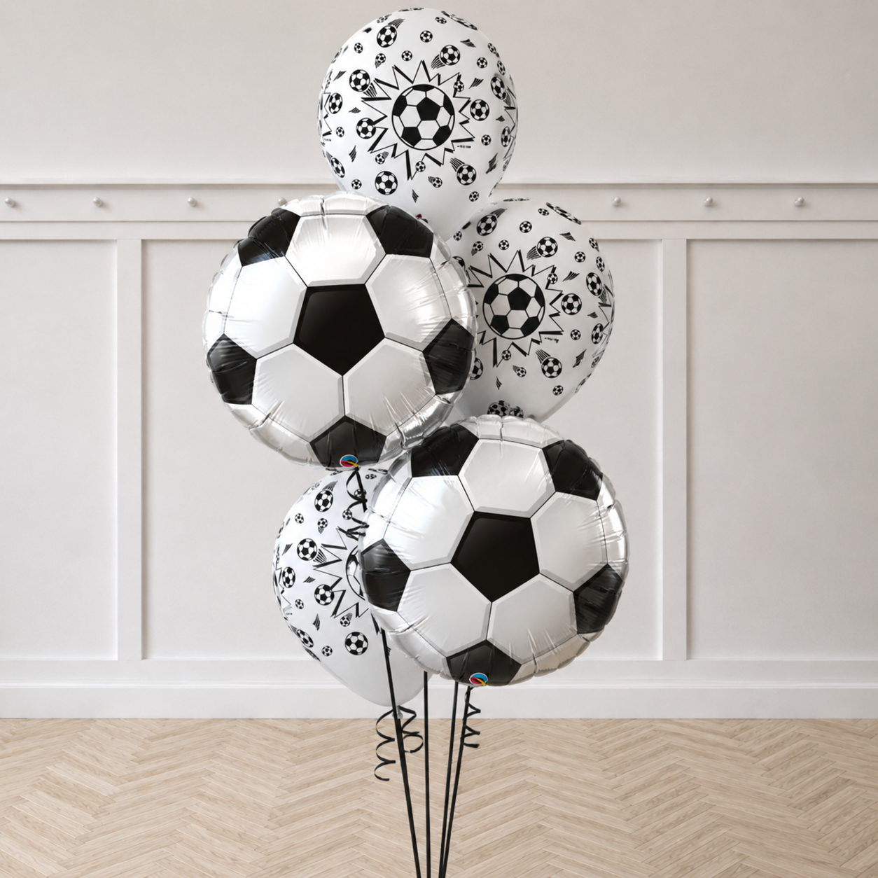 Soccer Balls Balloons Bouquet With Weight