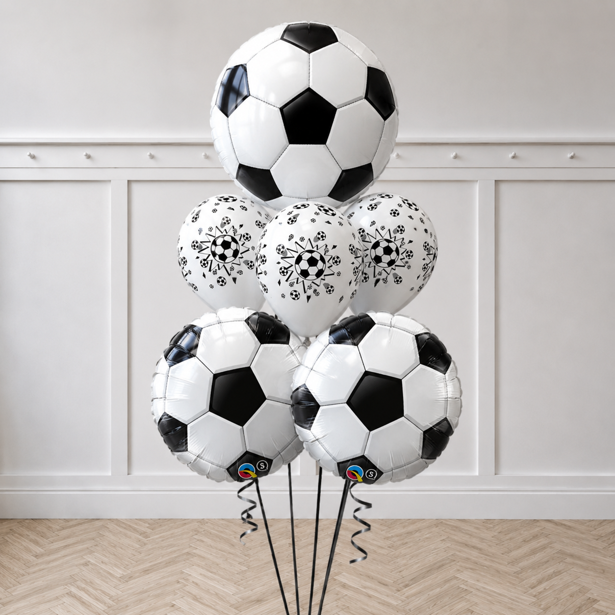 Soccer Bubble  Balloon Bouquet  With Weights