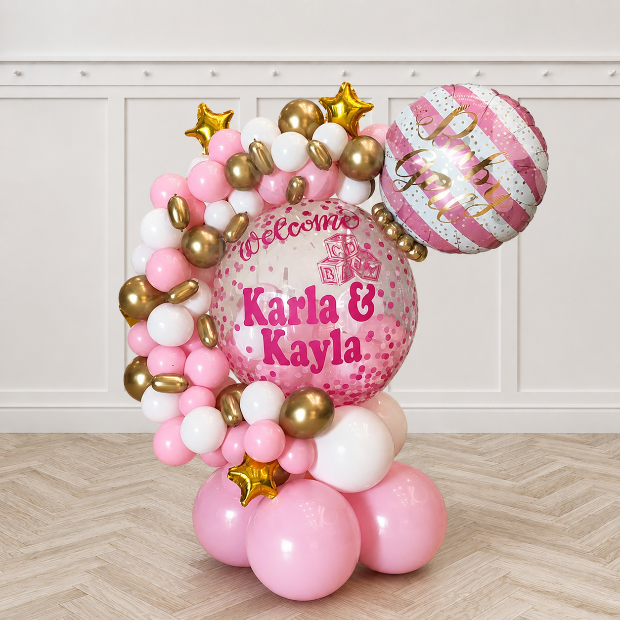 Girl Custom Text Balloon Arrangement BEST for ROOM DECOR / MIDI For Table / PILLAR for ENTRANCE)